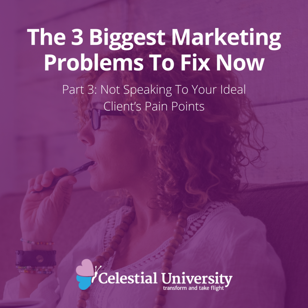 The 3 Biggest Marketing Problems To Fix Now, Part 3: Not Speaking To Your Ideal Client’s Pain Points